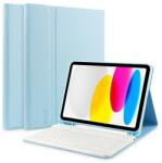 Gigapack iPad 10.9 2022 Gigapack Tok Álló, Bőr Hatású Flip, Ceruza Tartó, Világoskék