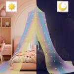  Szúnyogháló Ágy Fölé Baldachin Háló Rovarok Szúnyogok Legyek Szívárvány 56x250x1020 (J1954)