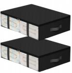 EdiBazzar Fiókos Szekrényrendező 2db Ágynemű Ruházat Fekete Védőtáska (Czarny organizer do szuflady zestaw 2szt)