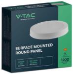 V-TAC felületre szerelhető, műanyag IP20, kerek LED panel 12W, hideg fehér - SKU 7875 (7875)