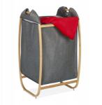 Relaxdays Szabadonálló szennyestartó kosár Relaxdays 70l sötét hamu, natúr (10041316)