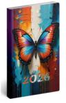 Realsystem Zsebnaptár 2026 heti 9x16, 5cm REAL Flexi álló elrendezésű, lepke (5811-83)