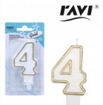 Ravi Szülinapi Gyertya Szám 4 Gold Ravi