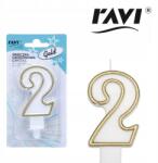 Ravi Születésnapi Gyertya 2-ES Szám Arany Ravi