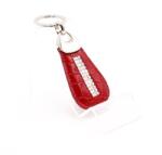 Lewitzky sötét piros lakk krokkómintás csepp swarovski köves kulcstartó