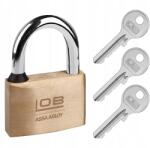 LOB lakat KD40M sárgaréz patentos Assa Abloy (kłódka Lob KD40M mosiężna zatrzaskowa)