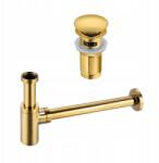 Balneo Kore Klik Klak szett, túlfolyóval, Arany Kerek szifon, Arany (5905591093248)