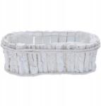 Trend-Deco Fehérített ovális fakéreg kaspó fedél erkélyláda fóliával 33 cm (#13206)