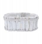 Trend-Deco Fehérített ovális fakéreg virágtartó fedél kerti erkélyláda 27 cm (#13204)