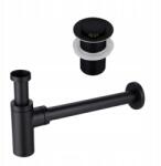 Balneo Kore Klik Klak szett, túlfolyó nélkül, fekete Kerek szifon, fekete (5905591093194)