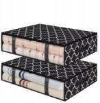 EdiBazzar Lapos rendszerező szett 2 db-os ágyneműtartó táska nagy mintás (Organizer zestaw 2 szt torba do szafy czarny)