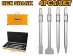 INGCO Set dalti demolator SDS, 4 piese, hexagonale
