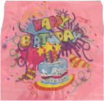  Papír szalvéta-hb, rózsaszín, szülinapi bulis, 20 db/cs