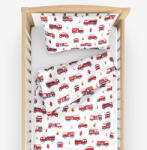 Goldea gyerek pamut ágyneműhuzat kiságyba - tűzoltóautók 90 x 130 és 40 x 60 cm