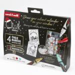 uni Folyékony kréta UNI PWE-5M Karácsonyi kiadás Tradicionális színek 4 darabos (2UPWE5M4DBTRAD3) - tonerpiac