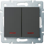 Kanlux LOGI 02-1023-141 gr Jelzőf. dupla ny. kapcsoló 25248