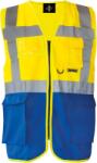 Korntex HI-VIS KXMF BERLIN / Fényvisszaverő multifunkcionális mellény - sárga/kék 4XL (76KXMFv4414)