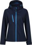 Regatta VENTURER TRA 702 / Női 3 rétegű softshell dzseki kapucnival - sötétkék/francia kék XL (36A702zs22f)
