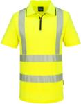 Portwest HI-VIS KX3 KX302 / Férfi fényvisszaverő, cipzáras pólóing, rövid ujjú - HV sárga 5XL (KX302YER5XL)