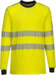 Portwest HI-VIS MODAFLAME WX3 FR701 / Lángálló fényvisszaverő póló, antisztatikus - HV sárga/sötétkék S (FR701YNRS)