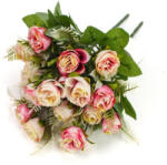  Selyemvirág csokor - Rózsa, 10 fejes , rózsaszín 8807RSZ