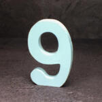  Fa asztalszámok fehér 9-es 1db/csomag - esküvői és kerti parti dekorációhoz
