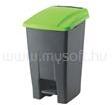 PLANET Szemetes kuka pedálos műanyag 50 literes antracit/zöld UP227-212 (PLANET_63657) (PLANET_63657)