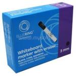 BLUERING Táblamarker 3mm, mágneses, táblatörlővel multifunkciós BlueringR fekete (BLUERING_BR891846) (BLUERING_BR891846)