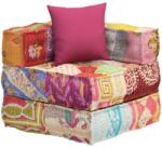 vidaXL elemes foltvarrott szövet puff párnával 350377 (350377)