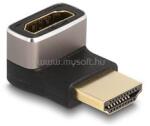 Delock HDMI adapter apa - anya 90 lefelé néző csatlakozódugóval 8K 60 Hz szürke fém (DL60085) (DL60085)
