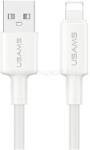 USAMS Xiaomi Redmi Note 17 / iPhone 14 Plus / iPhone 14 Pro Max U90 adatkábel USB - lightning, 100cm, FEHÉR (SJ762USB01) (SJ762USB01)