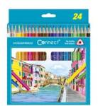Connect Színes ceruza készlet, háromszögletű 24 klf. szín (CONNECT_305590) (CONNECT_305590)