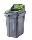 PLANET Szemetes kuka műanyag szelektív 50 literes antracit/zöld UP294-212 (PLANET_63663) (PLANET_63663)