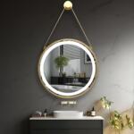 Ireda Oglindă de baie IREDA LED cu iluminare, cadru auriu, 80 c (BLS-LD8551_IRD-181A_80x80)