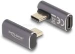 Delock USB Adapter 40 Gbps USB Type-C PD 3.0 100 W csatlakozódugóval - csatlakozóhüvellyel, elforgatott ívelt bal / jobb 8K 60 Hz fém (DL60048) (DL60048)