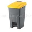 PLANET Szemetes kuka pedálos műanyag 50 literes antracit/sárga UP227-214 (PLANET_63659) (PLANET_63659)