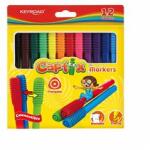 Keyroad Rostirón, filctoll készlet összekapcsolható fejekkel 12 db/bliszter Capfix vegyes színek (KEYROAD_38486) (KEYROAD_38486)