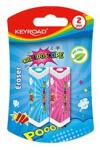 Keyroad Radír, PVC mentes 2 db/bliszter Kaleidoscope vegyes színek (KEYROAD_38458) (KEYROAD_38458)