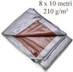 ProCart Ponyva 8x10 m, polietilén 210g/nm, vízálló, UV+ védelemmel, acélgyűrűkkel, ezüstbarna (10.210.810)
