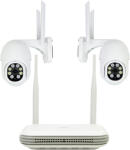 PNI House WiFi800 NVR vezeték nélküli videó megfigyelő rendszer és 2 kültéri PNI IP840 kamera, 8MP, 4K, IP65