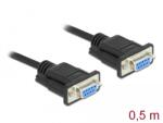 Delock Cablu serial Delock RS-232 D-Sub 9 femelă către null modem femelă cu carcasă cu conector îngust - 0, 5 m