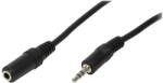 LogiLink Audiokábel, 3, 5 mm-es 3-Pin/M 3, 5 mm-es 3-Pin/F, fekete, 5 m