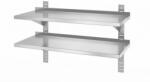  Dupla állítható fali polc két acél konzollal, HENDI, 1000x400x(H)600mm (816592)