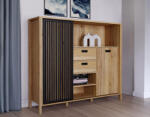Forte Шкаф twelve с ламели и чекмеджета 150 см, дъб маувела (jtnr332l-m635)