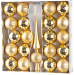 MagicHome MagicHome karácsonyi gömbök, készlet, 21 db, 6 cm, arany, csúcs, karácsonyfára (TC8091055)