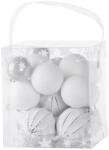 MagicHome MagicHome karácsonyi gömbök, 31 db, fehér-ezüst, mix, karácsonyfára, 3-6 cm (TC8091075)