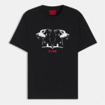 Hugo Тениска Hugo Dobermann Print T-Shirt - Black 001