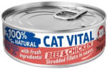 Cat Vital Shredded Fillets in Sauce Gabonamentes Konzerv Macskáknak (Marha és Csirke) - 70 g