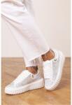 Wheres That From Маратонки Wheres That From Lace Up Trainer with Diamante pattern and chunky sole - White