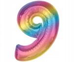 GoDan Fólia lufi 9-es szám - szivárványos, 92 cm, születésnap